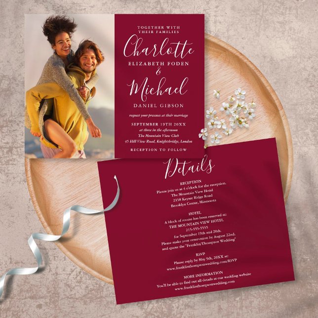Faire Carte d'Invitation de Mariage Bourgogne Tout (Créateur téléchargé)