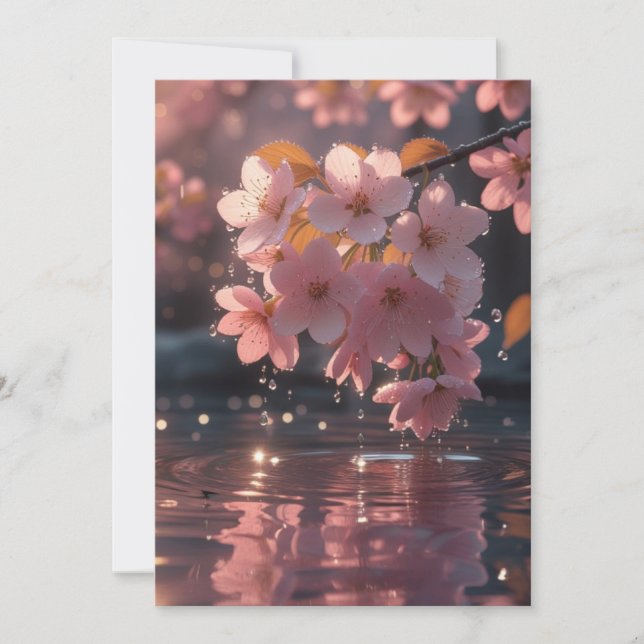 Faire carte d'invitation de mariage Elegant Sakura (Devant)