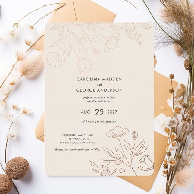 Faire carte d'invitation de mariage en feuille mét (Créateur téléchargé)