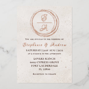 Faire carte d'invitation de mariage en or rose ave