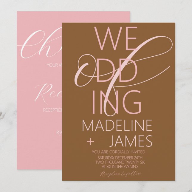 Faire carte d'invitation de mariage en TERRE CUITE (Devant / Derrière)
