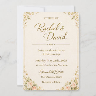 Faire carte d'invitation de mariage Floral orange