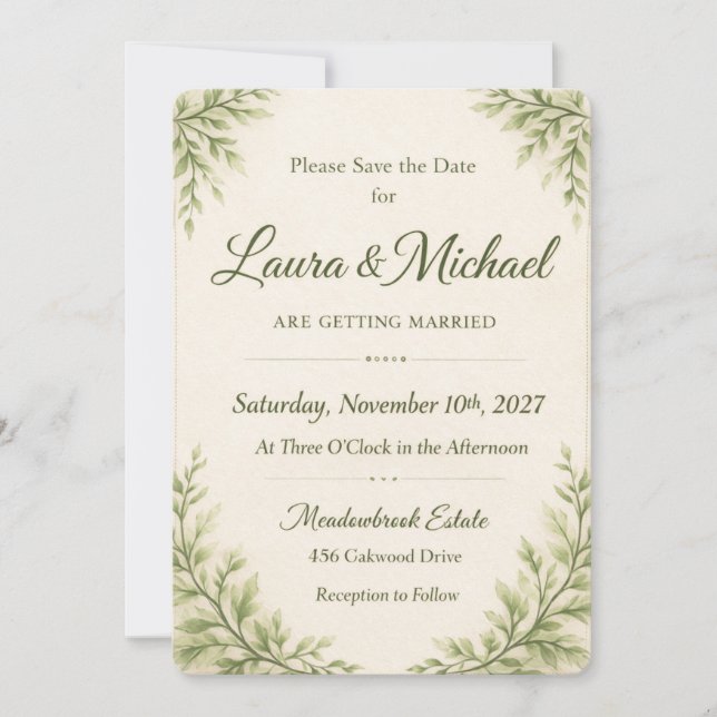 Faire carte d'invitation de mariage Floral orange  (Devant)