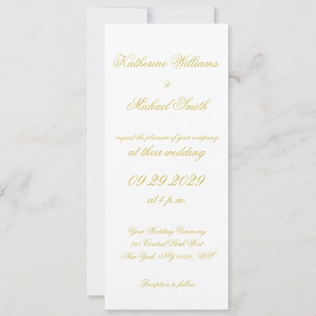 Faire carte d'invitation de mariage jaune Citrus I (Devant)