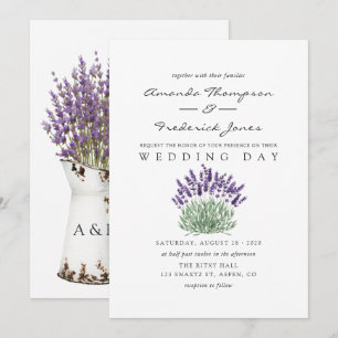 Faire carte d'invitation de mariage lavande Cottag