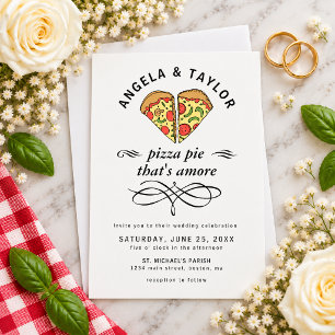 Faire carte d'invitation de mariage moderne Pizza 