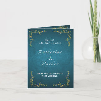 Faire carte d'invitation de mariage Navy et Blanc