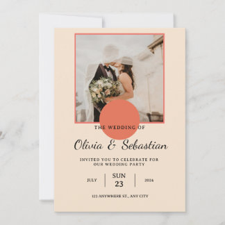 Faire carte d'invitation de mariage photo orange g