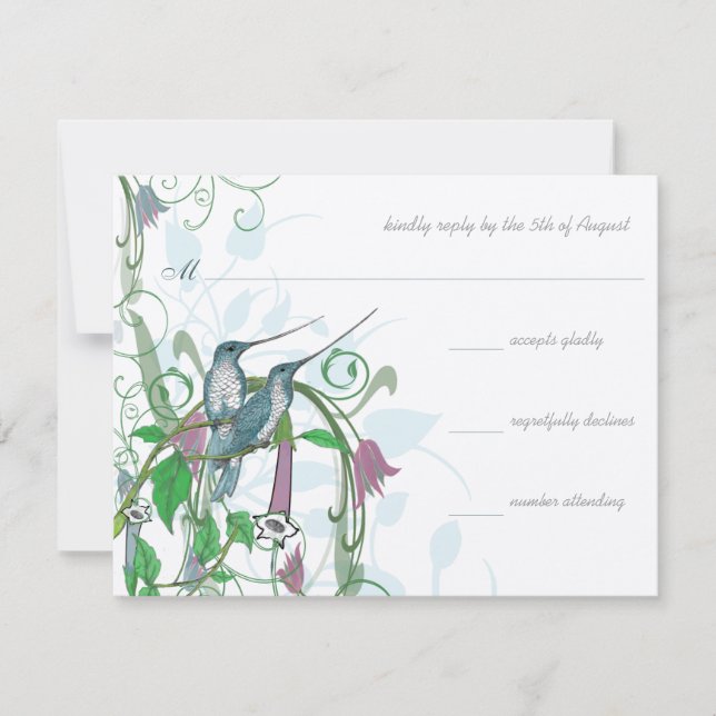 Faire carte d'invitation de mariage pour oiseaux-m (Devant)