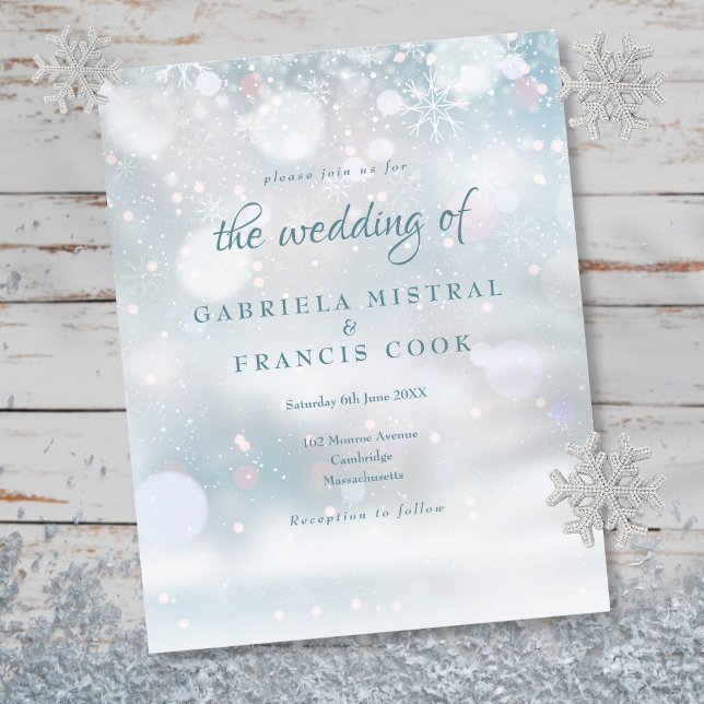 Faire carte d'invitation de mariage premiers floco (Créateur téléchargé)