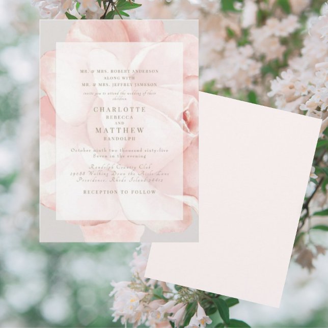 Faire carte d'invitation de mariage Rose Fardée de (Créateur téléchargé)