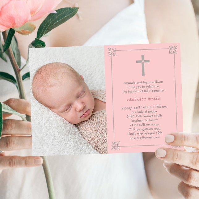 Faire carte photo de baptême/cross Invitation (Créateur téléchargé)