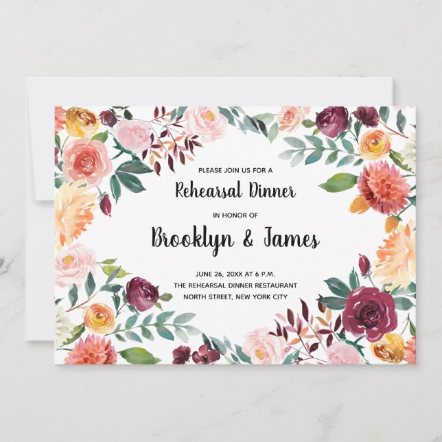 Faire Cartes d'Invitation de Répétition de Mariage (Devant)