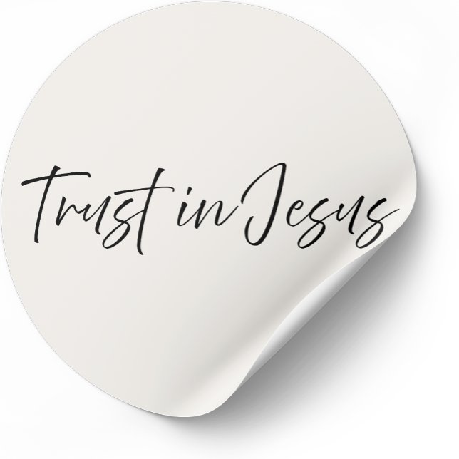 Faire confiance à Jésus - Autocollant chrétien min (Minimalist Christian sticker with faith-based message)