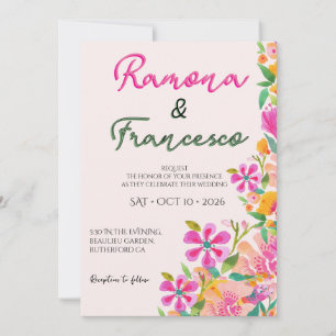 Faire Confiance à Vous Invitation de Mariage Flora