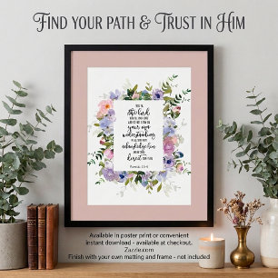 Faire confiance au Seigneur affiche florale