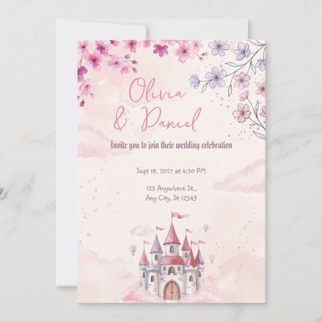 Faire conte Château Fleur Rose Invitation de Maria (Devant)