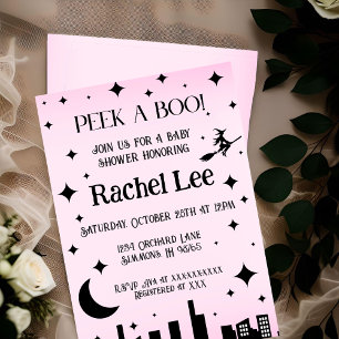 Faire Coucou Rose Invitation pour Baby Shower d'Ha