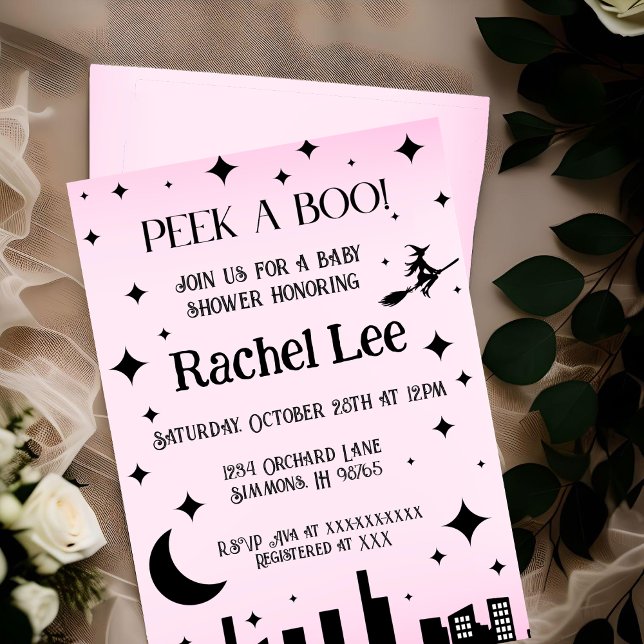 Faire Coucou Rose Invitation pour Baby Shower d'Ha (Créateur téléchargé)