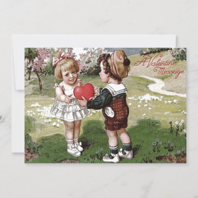 Faire couple d'enfants Coeur Invitation de mariage (Devant)