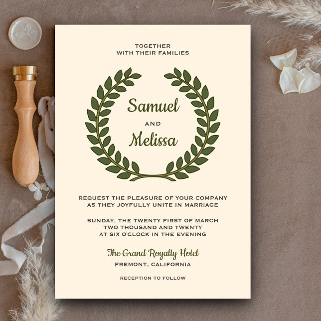 Faire couronne de feuilles de laurier Invitation d (Créateur téléchargé)