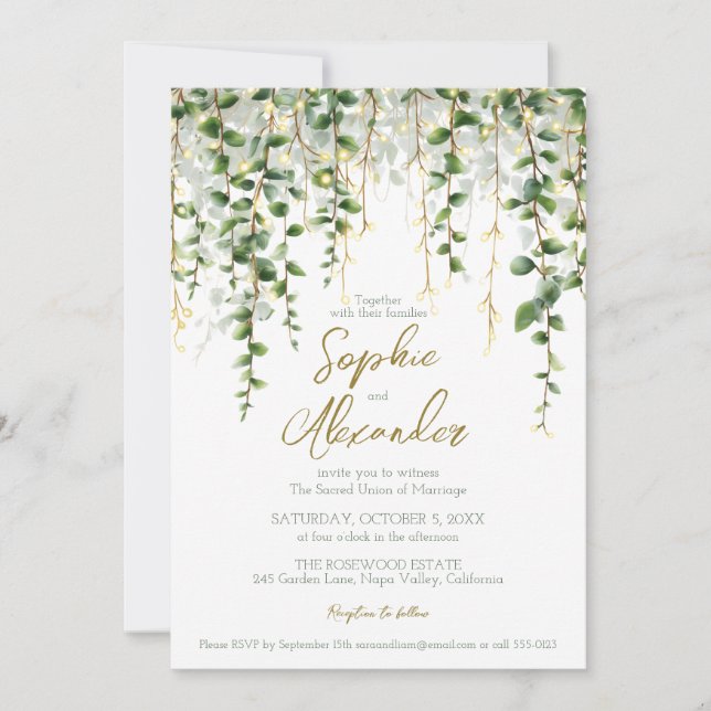 Faire couronne végétale romantique pour invitation (Devant)