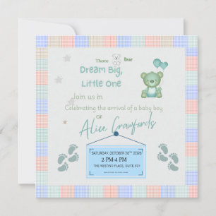 Faire de grands rêves, petit bébé Invitation à la 