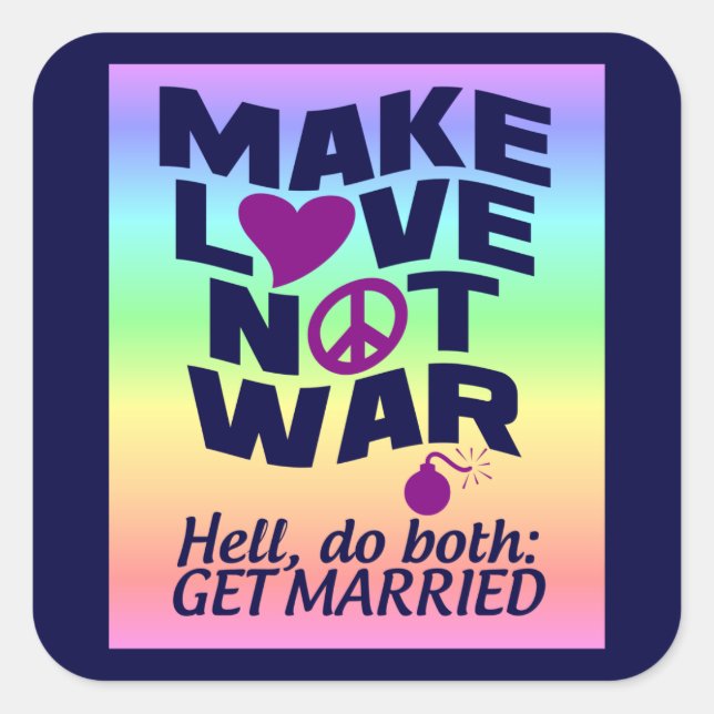 Faire de l'amour pas de la guerre autocollants (Devant)