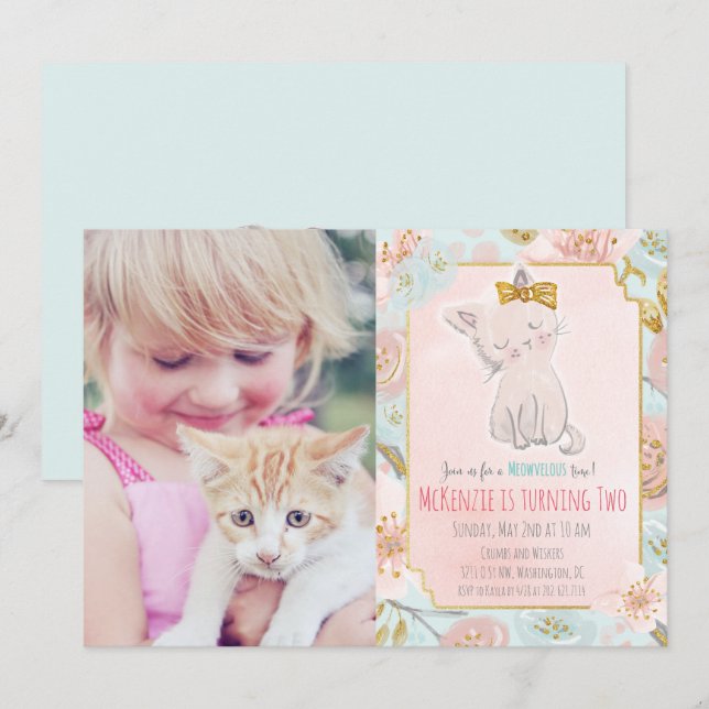 Faire défiler la photo - Invitation d'anniversaire (Devant / Derrière)
