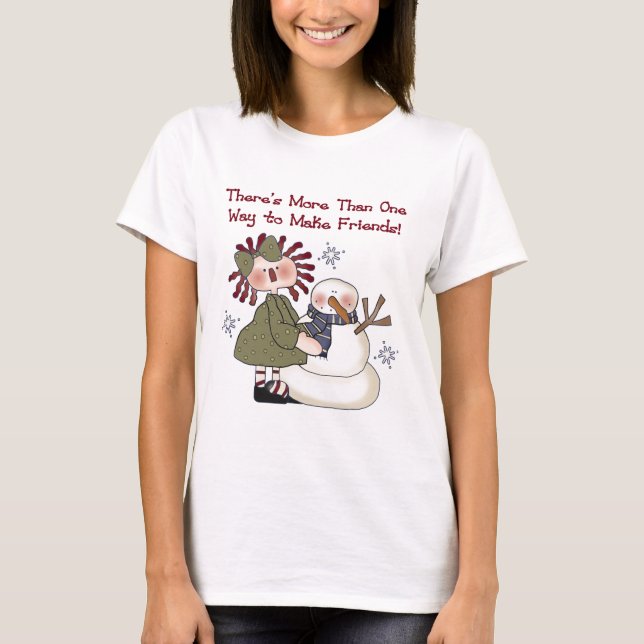 Faire des amis T-shirts et cadeaux Snowman (Devant)