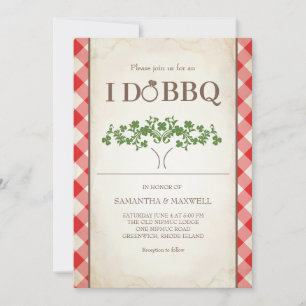 Faire des invitations de mariage BBQ motif gingham