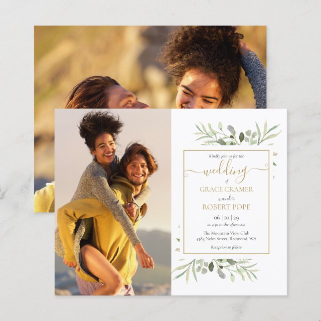 Faire des photos de verdure pour invitation de mar (Devant / Derrière)