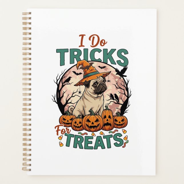 Faire des tours friandises Halloween Pug Sorcière  (Devant)