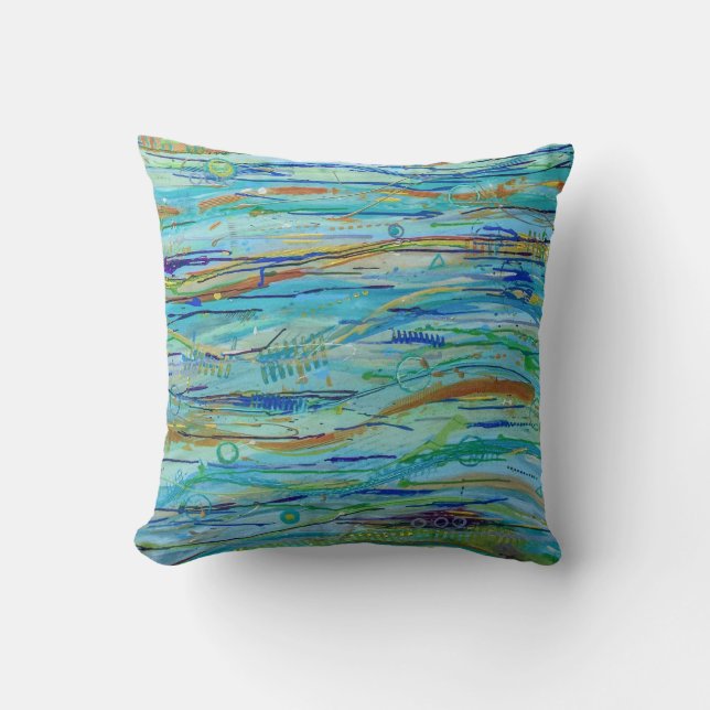 Faire des vagues 16 x 16 Oreillers à lancer poli (Recto)
