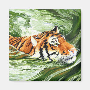 Faire des vagues - Aimant de nage Tiger