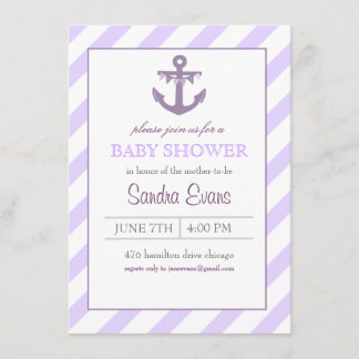 Faire dodo bébé Invitation à l'encre violette avec