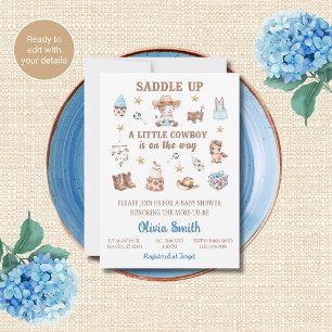 Faire du rodéo, invitations pour Baby Shower Cowbo