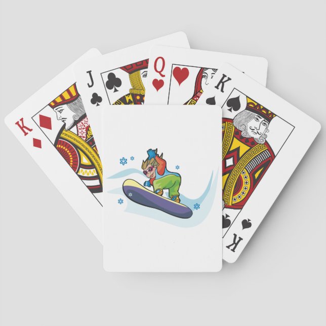 Faire du surf des neiges des cartes de jeu (dos)
