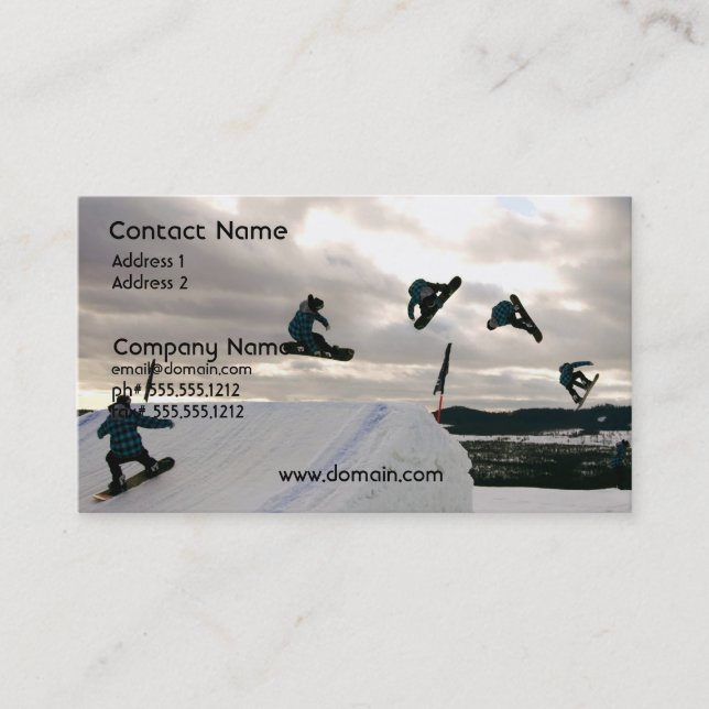 Faire du surf des neiges le carte de visite de (Devant)