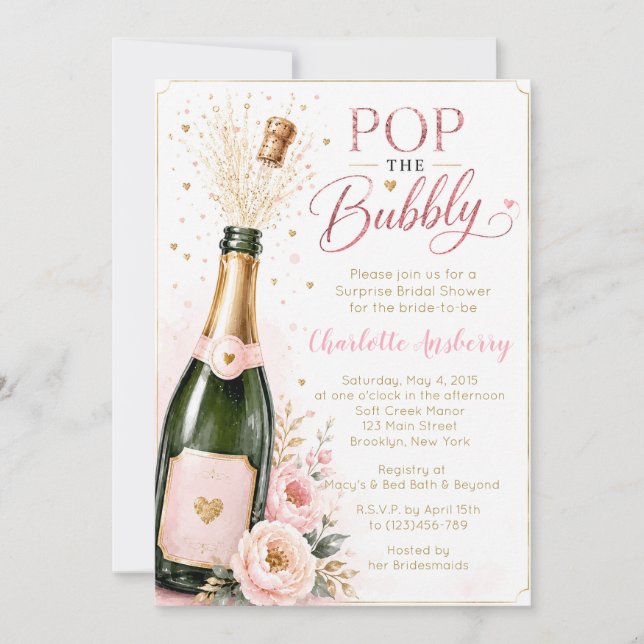 Faire éclater le floral Invitation pour la récepti (Devant)