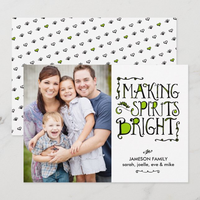 Faire éclater les esprits sur la carte de vacances (Devant / Derrière)