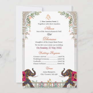 Faire Élégante Invitation de Mariage Indienne