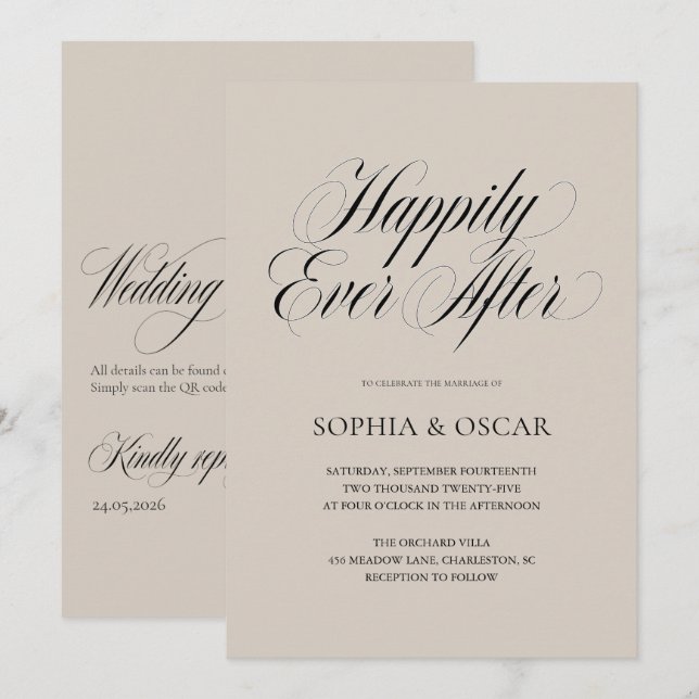 Faire Ensemble Pour Toujours Invitation De Mariage (Devant / Derrière)