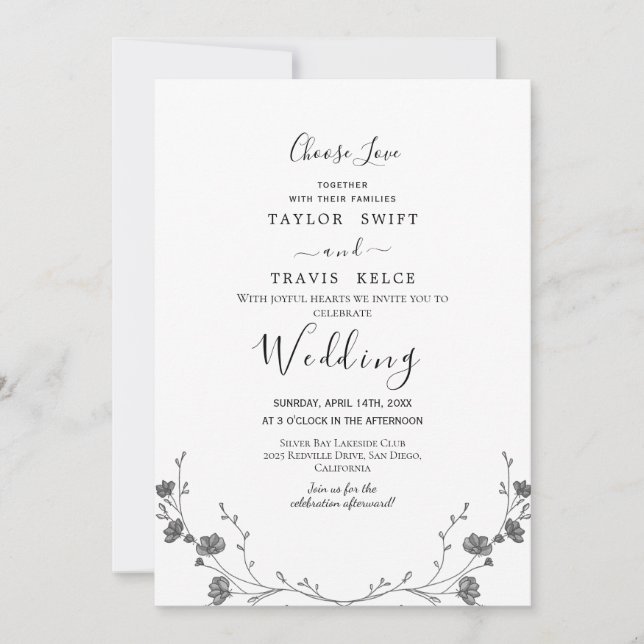 Faire Faire Choix De L'Amour Carte D'Invitation De (Devant)