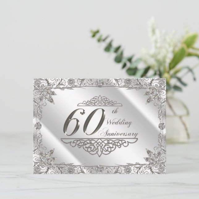 Faire Fête aux 60 ans de Mariage - Invitation Noce (Debout devant)