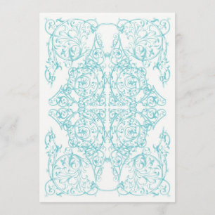 Faire-Fleur Mariage Invitation Bleu)