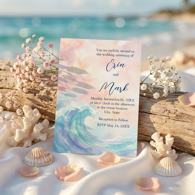 Faire Invitation à l'aquarelle pastel | Douce rose (#pastelinvitation #watercolorinvite #weddinginvitation #minimalinvite #elegantdesign #softcolors )