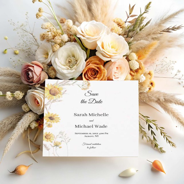 Faire invitation Boho de sunflower pour sauver la  (Créateur téléchargé)