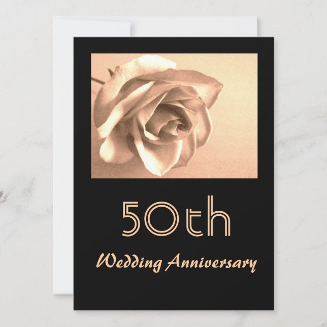Faire invitation d'anniversaire de mariage de 50 a (Devant)
