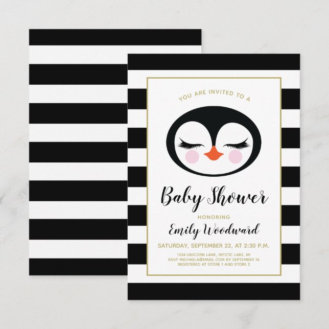 Faire invitation de baby shower à visage de mancho (Devant / Derrière)